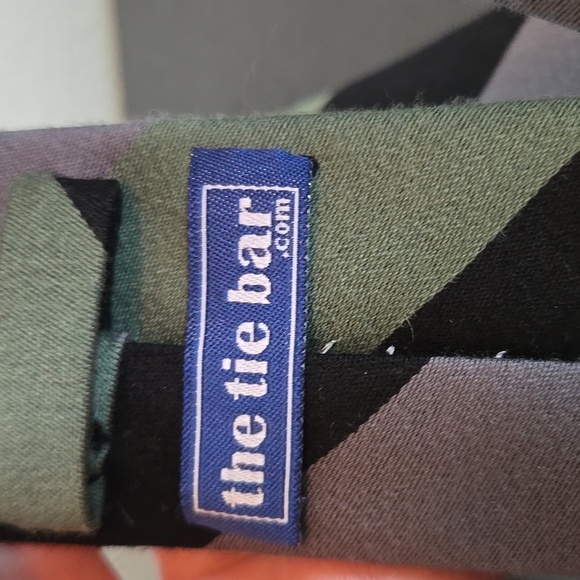 The Tie Bar Green, Gray, Black Tie Wool And Silk Blend - Picture 4 of 5